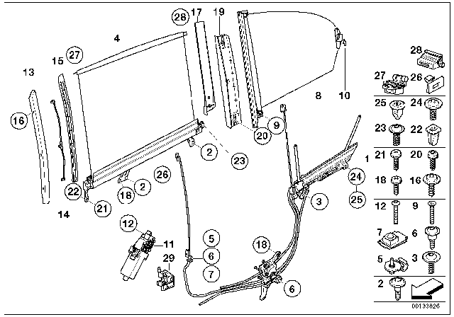 2005 BMW 745i Sun Blind, Electrical, Rear Door Diagram