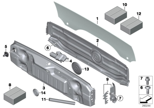 2013 BMW 650i Folding Top - Rear Window Diagram