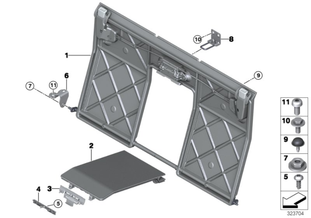 2014 BMW 428i xDrive Seat, Rear, Seat Frame Diagram