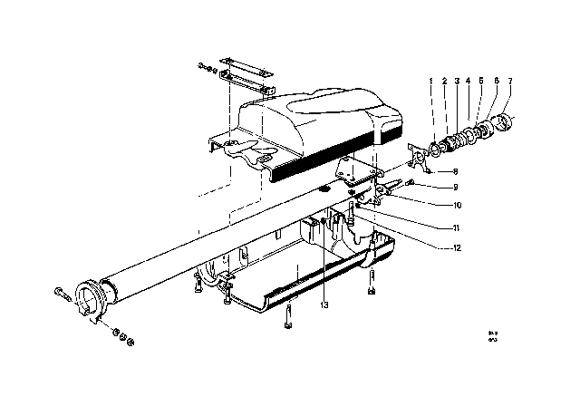 1969 BMW 2000 Steering Column - Tube / Trim Panel Diagram 2