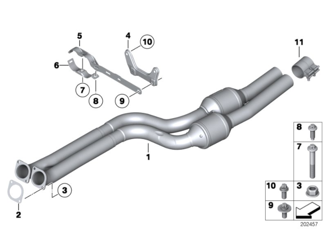 2016 BMW Z4 Catalytic Converter Diagram for 18307647049