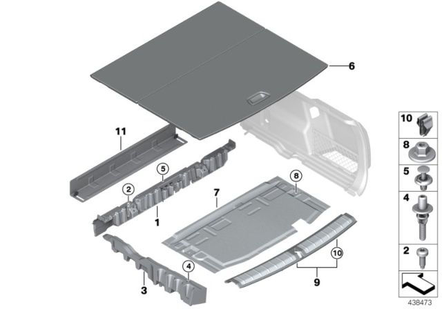 2016 BMW X1 Trim Panel, Rear Trunk / Trunk Lid Diagram 1