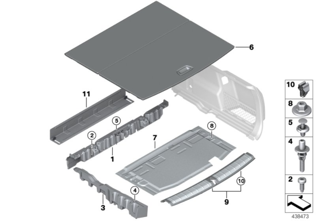 2016 BMW X1 Thermal Protection, Luggage Compartment. Floor Diagram for 51477378027