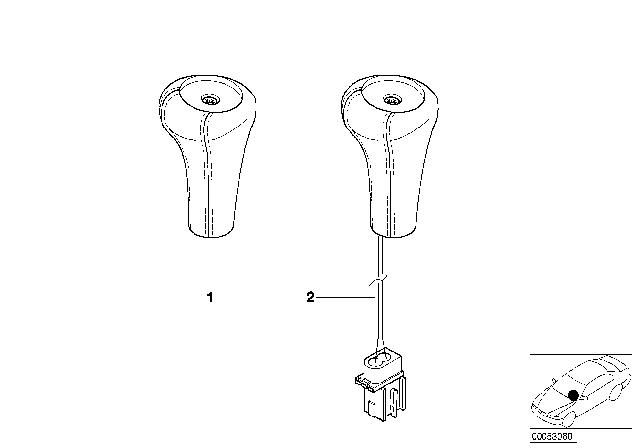 1995 BMW 318i Individual Gear Shift Knob Diagram 1