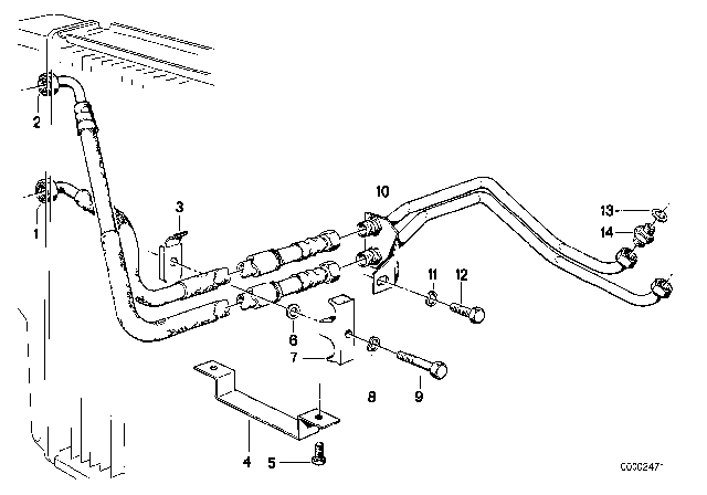 1978 BMW 630CSi Oil Cooling Pipe Diagram for 17221121952