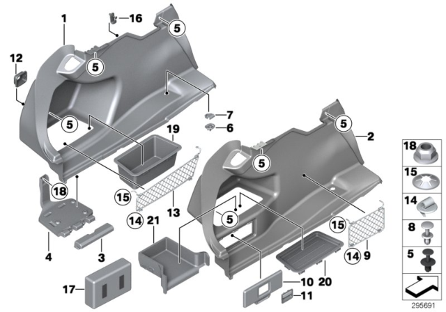 2016 BMW 328i Trunk Trim Panel Diagram 2