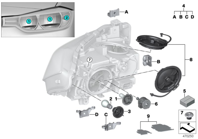 2018 BMW 340i Repair Kit, Daytime Driving Lights Diagram for 63117428426