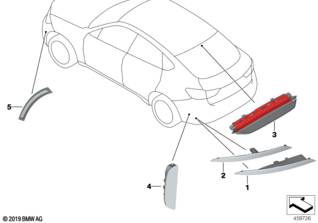 2016 BMW X6 Side Marker Light, Front, Left Diagram for 63147317255