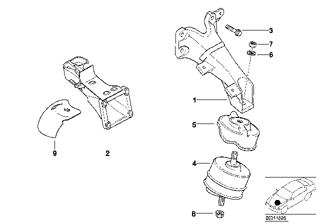 1996 BMW 328i Engine Mount Left Diagram for 11811141735