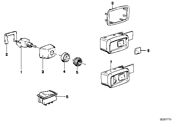 1975 BMW 530i Various Switches Diagram 3