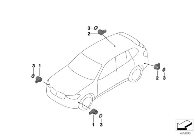 2020 BMW X4 M Ultrasonic Sensor Pma Diagram