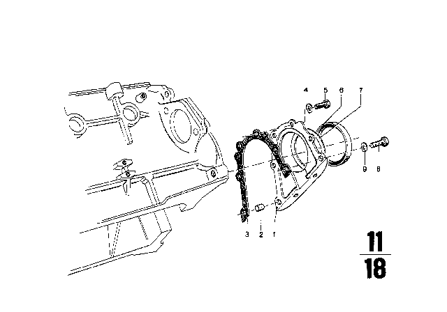 1971 BMW 2002 Engine Housing & Mounting Parts Diagram 3