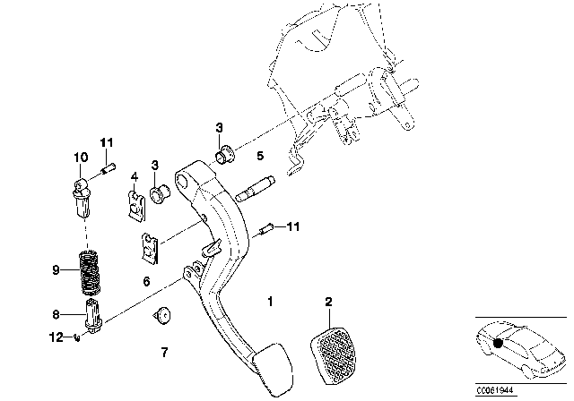 2002 BMW X5 Bracket, Compression Spring Diagram for 35306770100