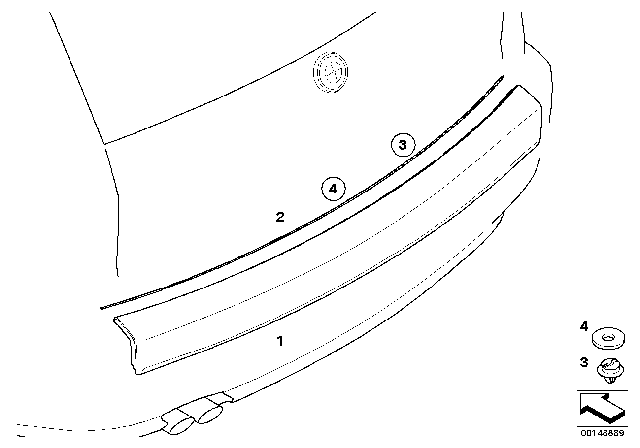 2006 BMW X3 Exterior Trim / Grille / Seals Diagram