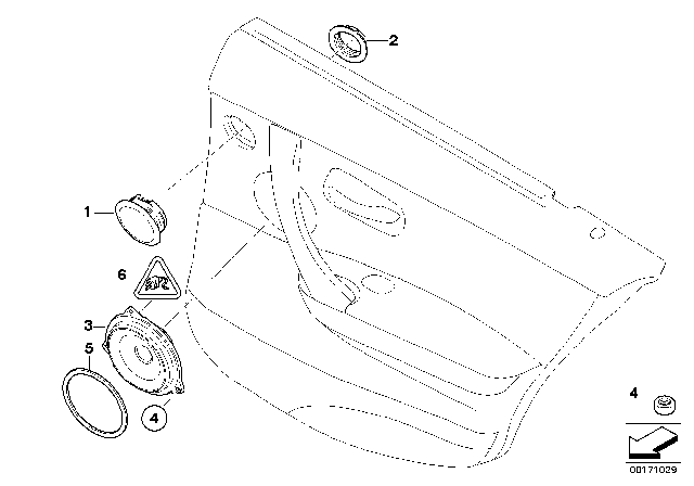 2011 BMW 328i xDrive Mid-Range Speaker, Stereo Diagram for 65139143231