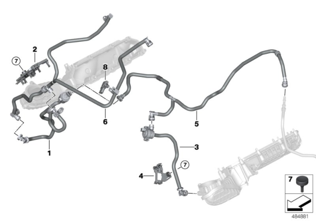 2019 BMW M5 Fuel Tank Ventilation Valve With Pipe Diagram for 13907852337