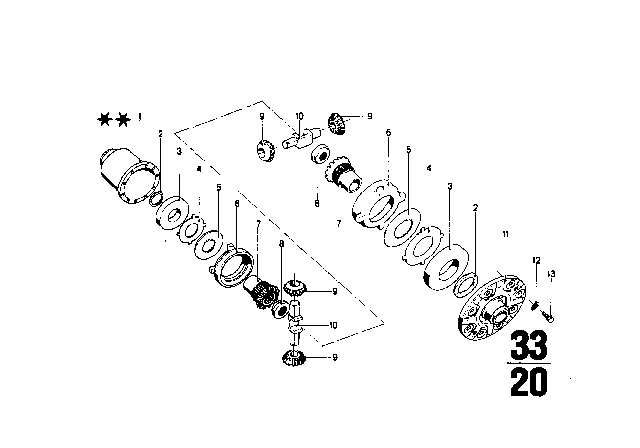 1969 BMW 2002 Limited Slip Differential Unit 40% - Single Parts Diagram