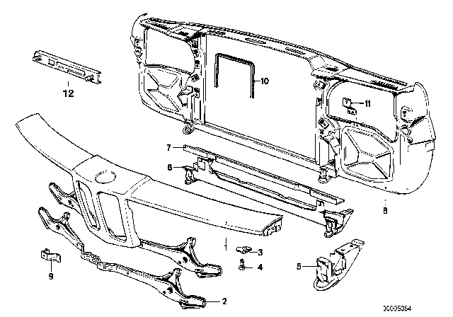 1984 BMW 733i Front Panel Diagram 2