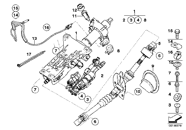 2007 BMW 530xi Steering Shaft Diagram for 32306786703