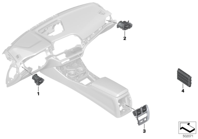 2020 BMW 330i xDrive Air Outlet Diagram