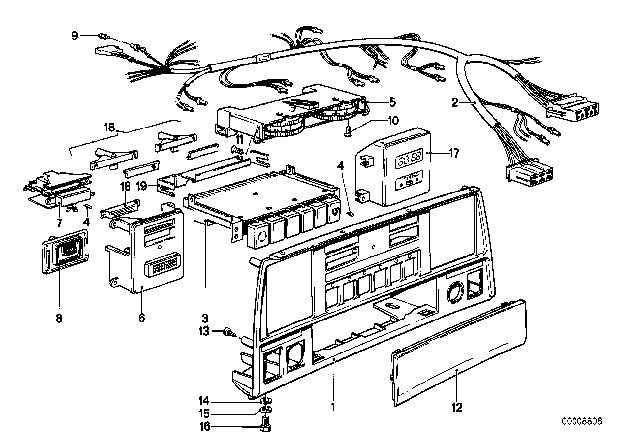 1982 BMW 733i Heater Control Diagram for 64111368467