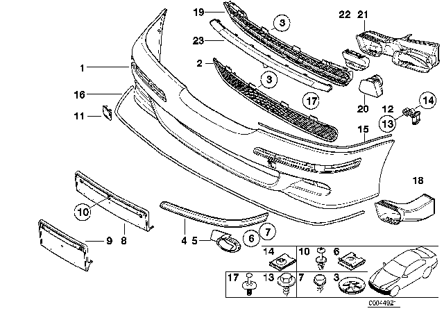 2002 BMW 525i Frame, Fog Lamp Right Diagram for 51112496284