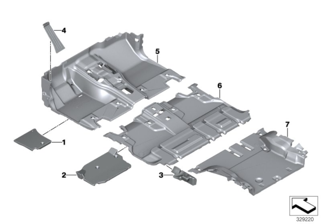 2014 BMW X5 Floor Covering Diagram