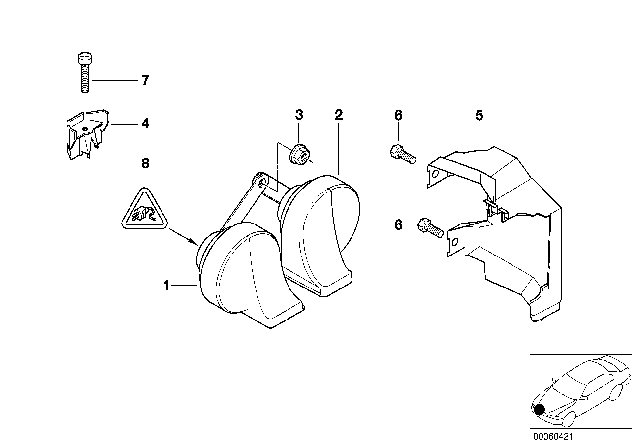 1999 BMW 540i Horn Diagram