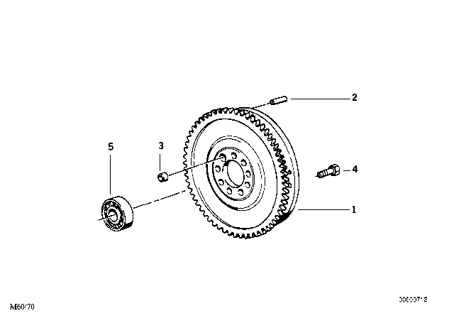 1992 BMW 850i Flywheel Diagram for 11221736395