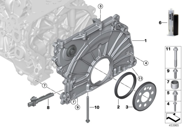 2020 BMW 440i Timing Case Cover Diagram