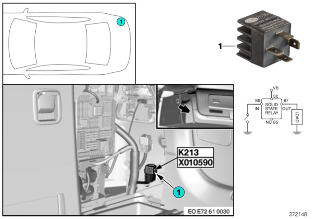2011 BMW X6 Relay, Electrical Vacuum Pump Diagram