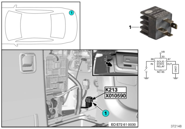 2010 BMW X6 Relay, Electrical Vacuum Pump Diagram