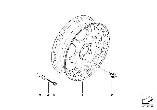 2000 BMW X5 Emergency Wheel, Light Alloy Diagram