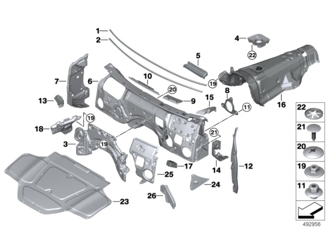 SOUND INSULATING DASH PANEL Diagram for 51487395544