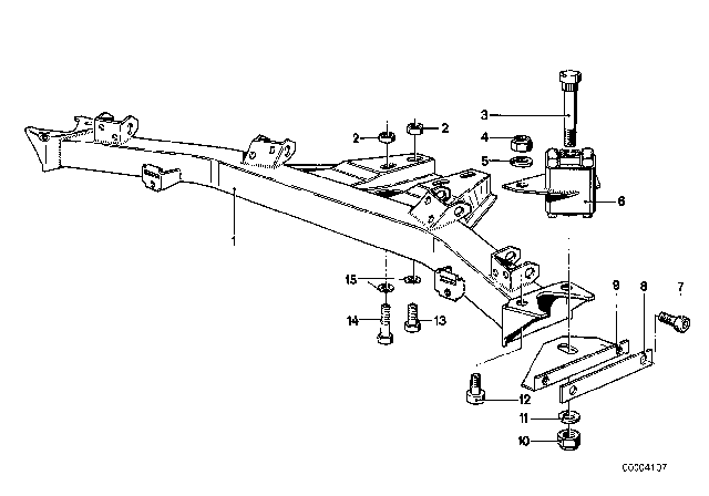 1982 BMW 320i Rear Axle Carrier Diagram