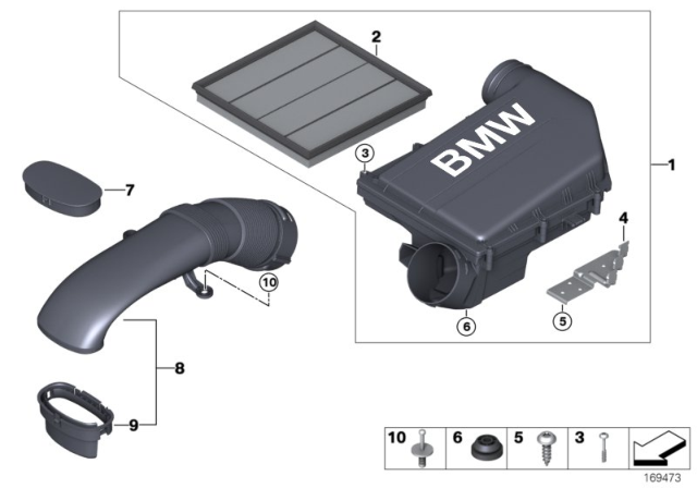 2017 BMW X6 Intake Silencer / Air Duct Diagram