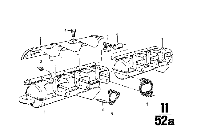 1976 BMW 3.0Si Exhaust Manifold Diagram