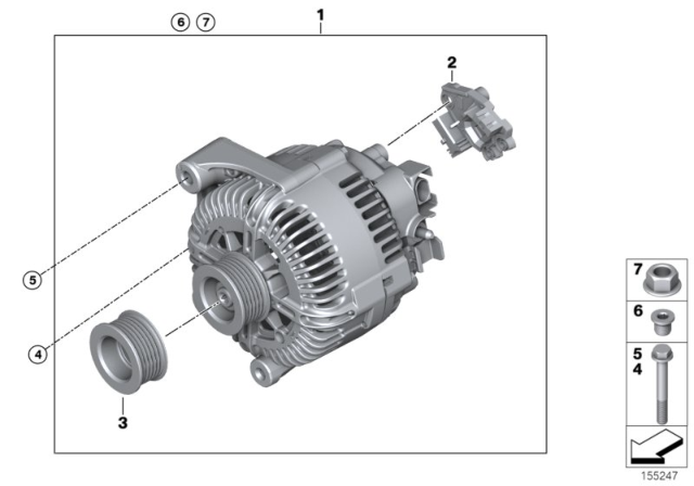 2011 BMW X5 Voltage Regulator Diagram for 12317603775