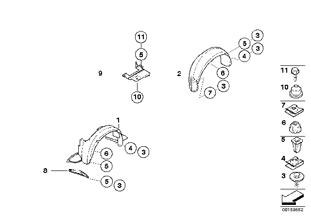 2001 BMW Z3 Wheel Arch Trim Diagram