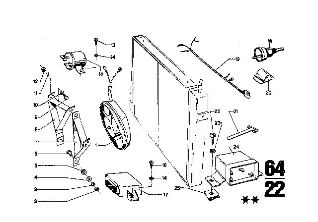 1971 BMW 3.0CS Air Conditioning Unit Parts Diagram 11