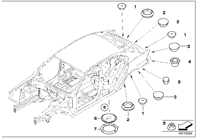 2005 BMW 760i Sealing Cap/Plug Diagram 3