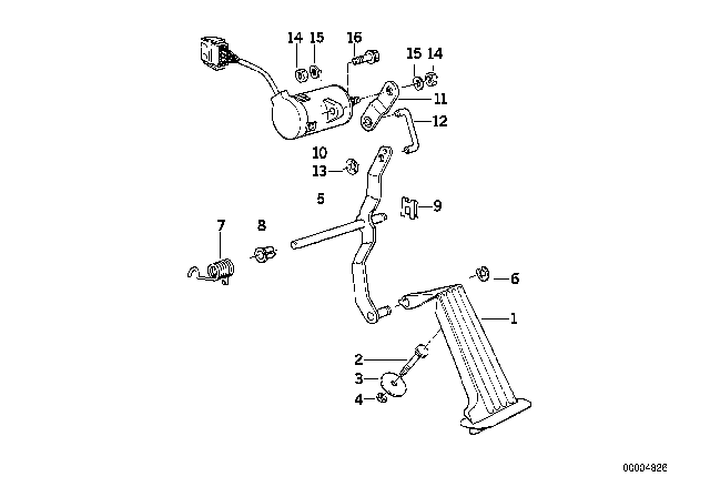 2001 BMW Z3 M Accelerator Pedal / Accelerator Pedal Assy - Potentiom. Diagram