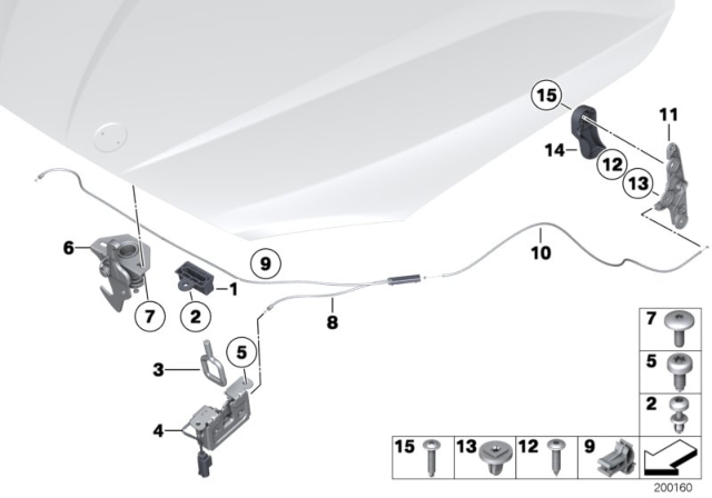 2013 BMW X1 Hood Catch Diagram for 51232990367