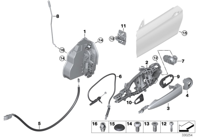 2019 BMW M4 Locking System, Door Diagram