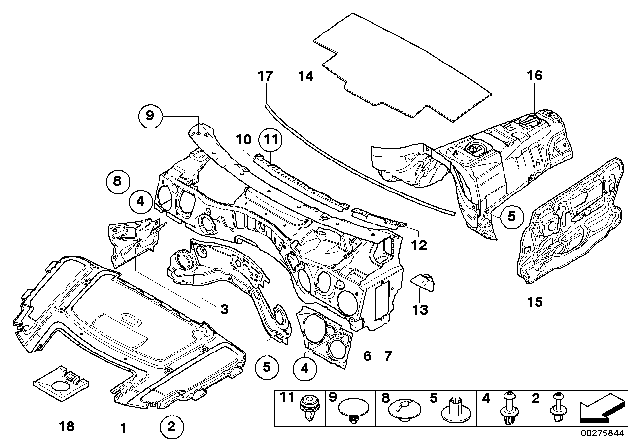 2008 BMW 328i Sound Insulating Diagram 1
