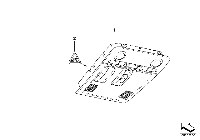 2012 BMW 128i Switch Unit Roof Diagram 1