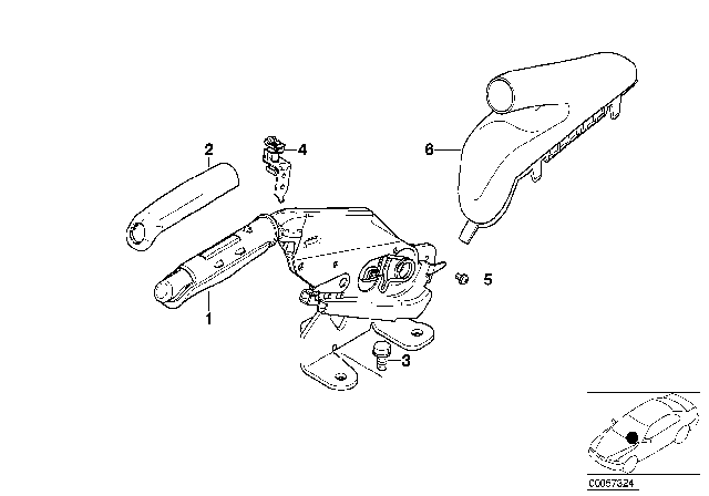 2003 BMW Alpina V8 Roadster Leather Handbrake Lever Diagram for 34416753616