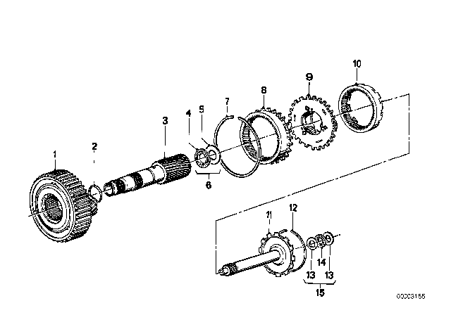 1979 BMW 733i Planet Wheel Set (ZF 3HP22) Diagram