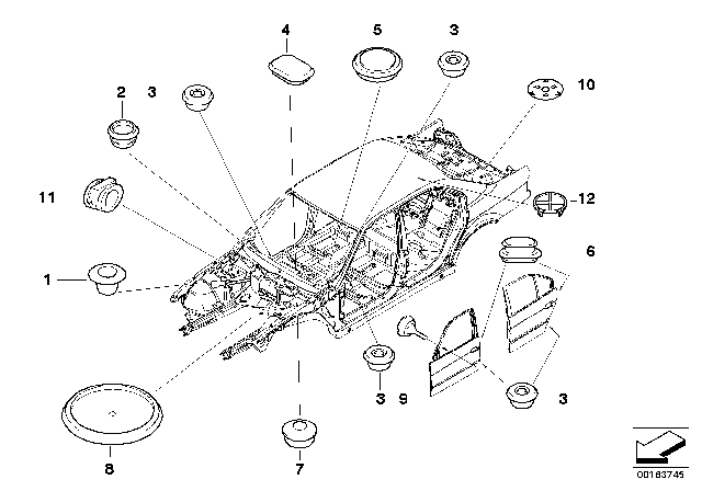 1999 BMW 528i Sealing Cap/Plug Diagram 1