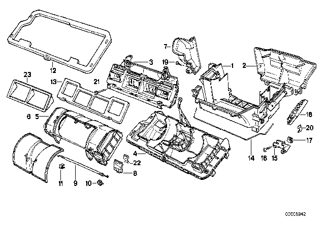 1996 BMW 840Ci Housing Parts Automatic Air Conditioning Diagram